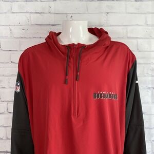 Nike Jacket Mens 3XL Pullover Tampa Bay Buccaneers Coaches Jacket 1/2 Hoodie NFL